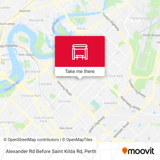 Mapa Alexander Rd Before Saint Kilda Rd