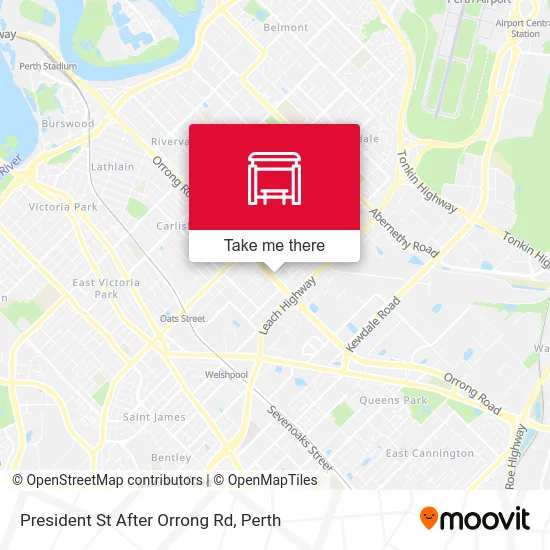 Mapa President St After Orrong Rd