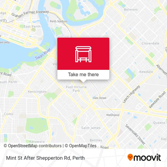 Mapa Mint St After Shepperton Rd