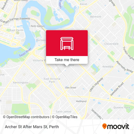 Mapa Archer St After Mars St