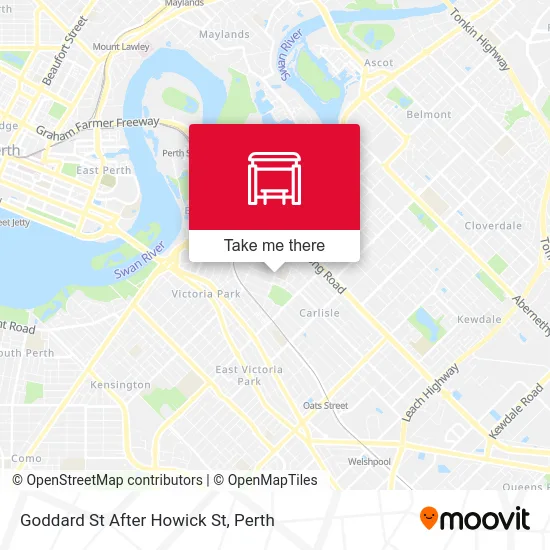 Mapa Goddard St After Howick St