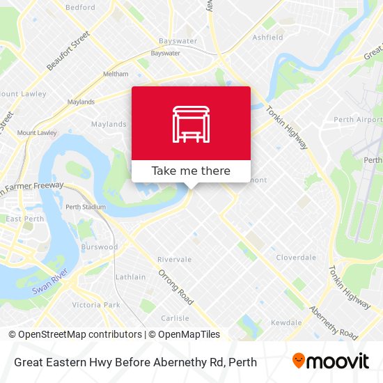 Great Eastern Hwy Before Abernethy Rd map