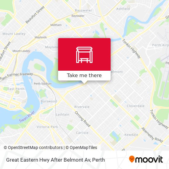 Great Eastern Hwy After Belmont Av map