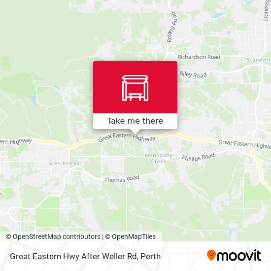 Great Eastern Hwy After Weller Rd map