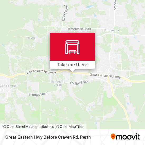 Great Eastern Hwy Before Craven Rd map