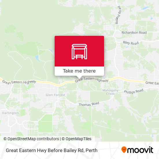 Great Eastern Hwy Before Bailey Rd map