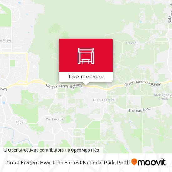Mapa Great Eastern Hwy John Forrest National Park