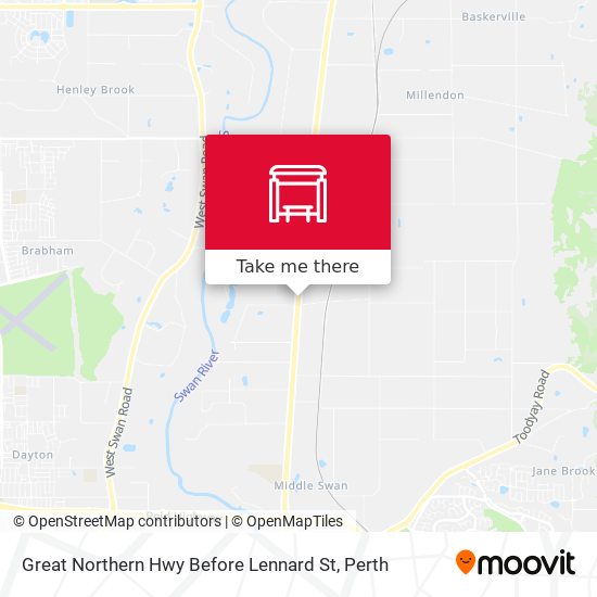 Great Northern Hwy Before Lennard St map