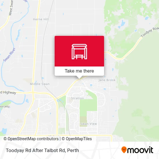 Mapa Toodyay Rd After Talbot Rd