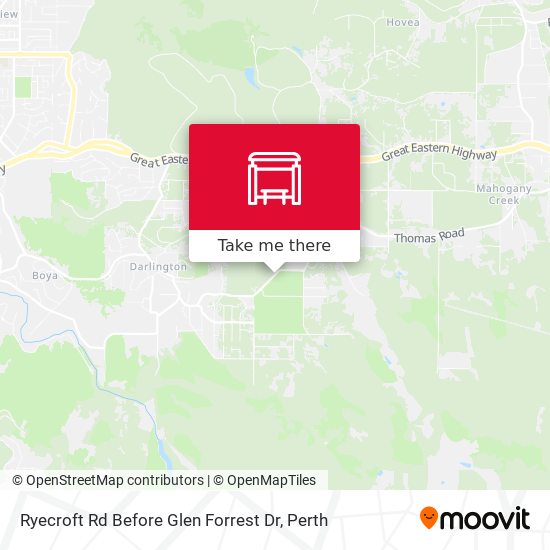 Ryecroft Rd Before Glen Forrest Dr map