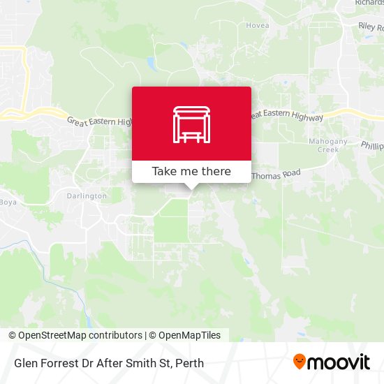 Glen Forrest Dr After Smith St map