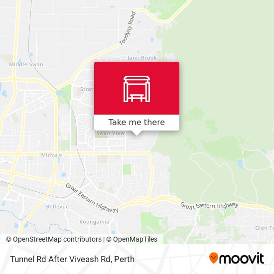 Tunnel Rd After Viveash Rd map