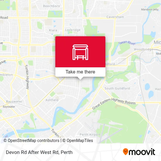 Mapa Devon Rd After West Rd