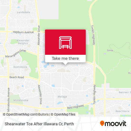 Shearwater Tce After Illawara Cr map