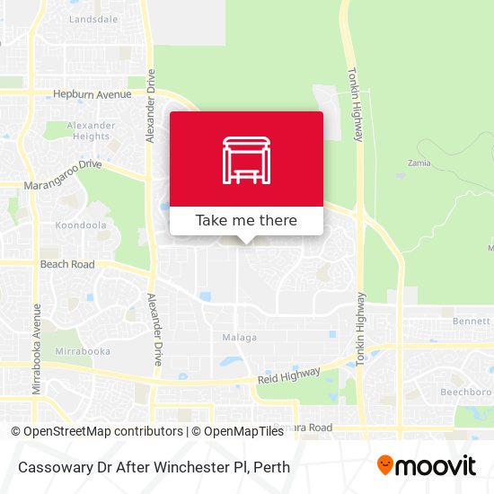 Cassowary Dr After Winchester Pl map