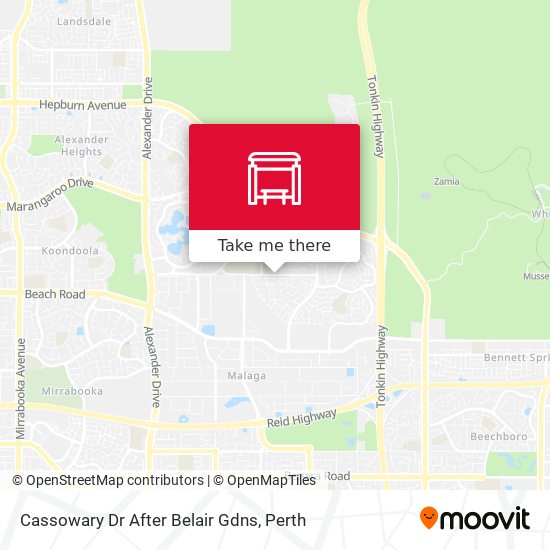 Cassowary Dr After Belair Gdns map