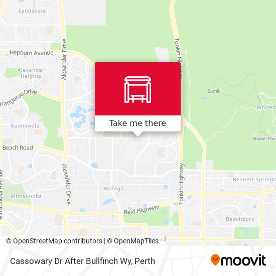 Cassowary Dr After Bullfinch Wy map