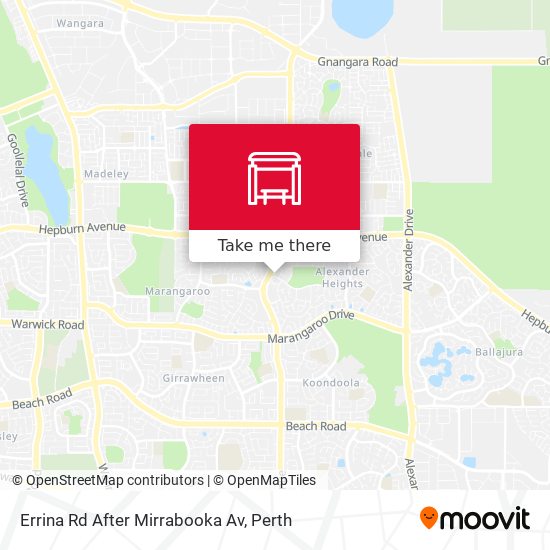 Errina Rd After Mirrabooka Av map