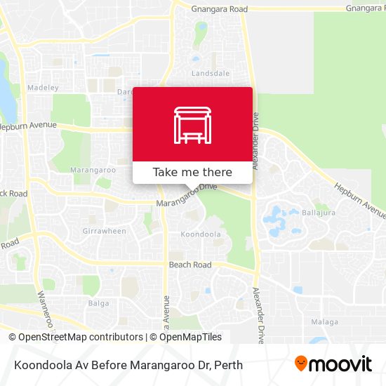 Koondoola Av Before Marangaroo Dr map