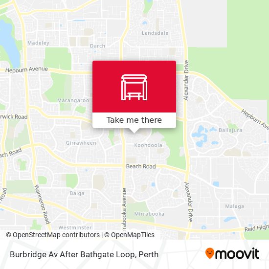 Burbridge Av After Bathgate Loop map