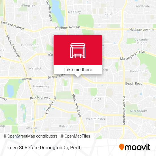 Mapa Treen St Before Derrington Cr