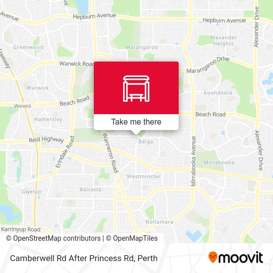 Mapa Camberwell Rd After Princess Rd