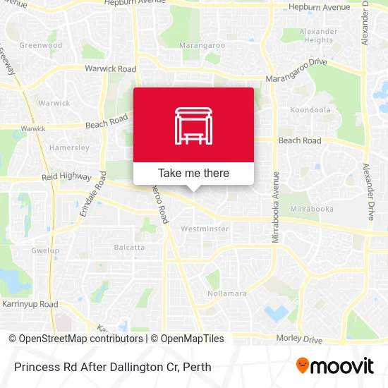 Mapa Princess Rd After Dallington Cr