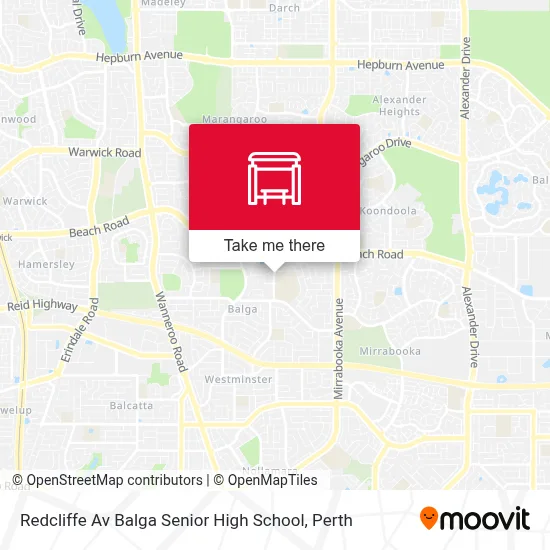 Mapa Redcliffe Av Balga Senior High School