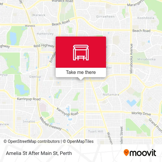 Mapa Amelia St After Main St