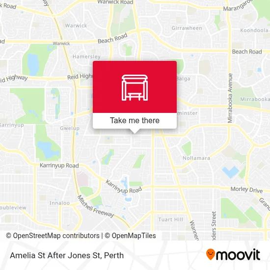 Mapa Amelia St After Jones St