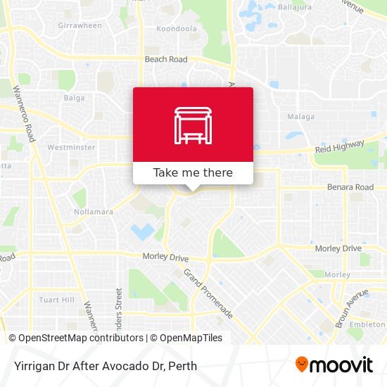 Yirrigan Dr After Avocado Dr map