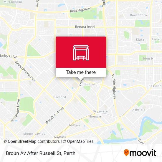 Mapa Broun Av After Russell St