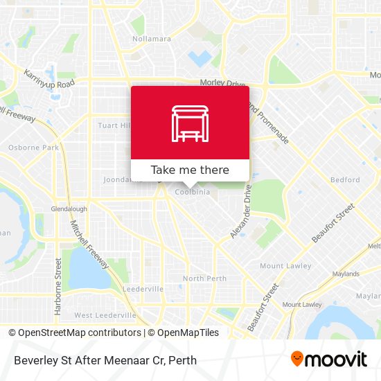 Beverley St After Meenaar Cr map