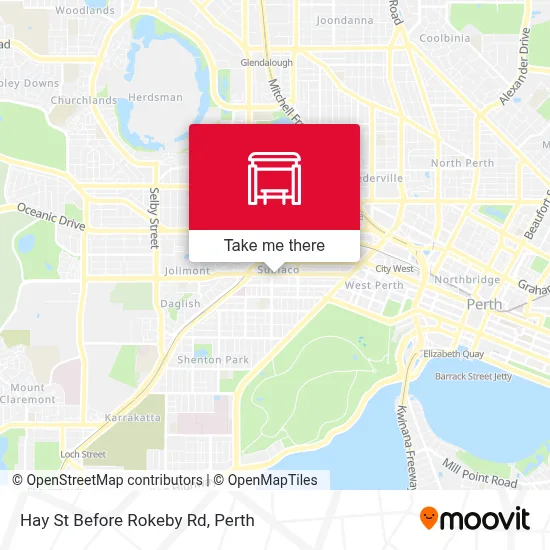 Mapa Hay St Before Rokeby Rd