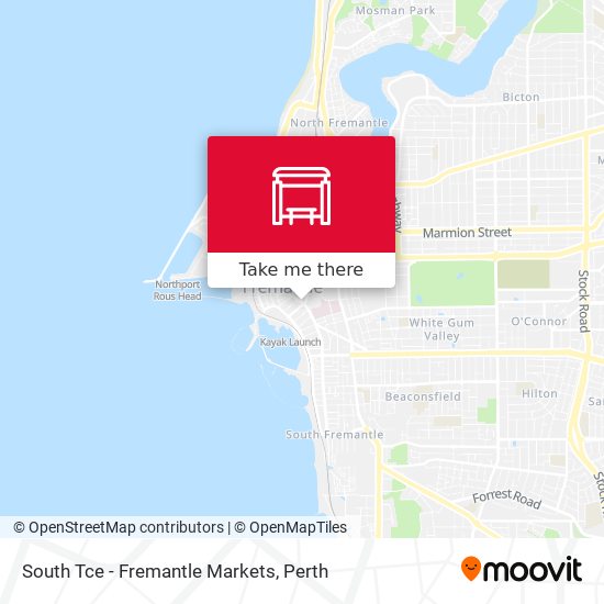 South Tce - Fremantle Markets map