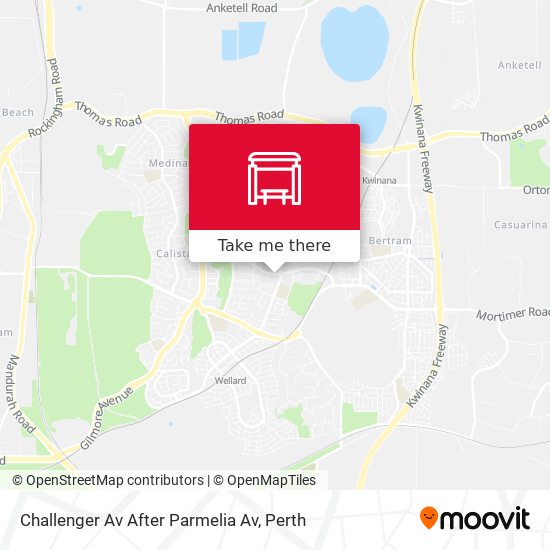 Challenger Av After Parmelia Av map