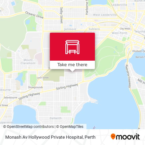Monash Av Hollywood Private Hospital map
