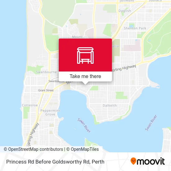 Mapa Princess Rd Before Goldsworthy Rd