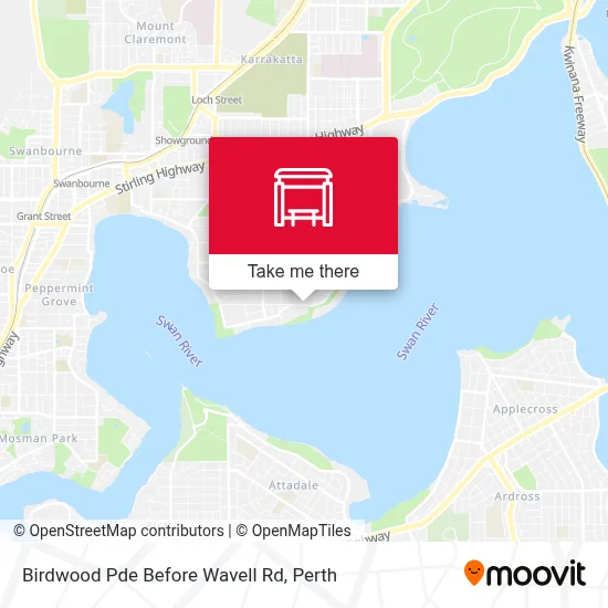 Mapa Birdwood Pde Before Wavell Rd