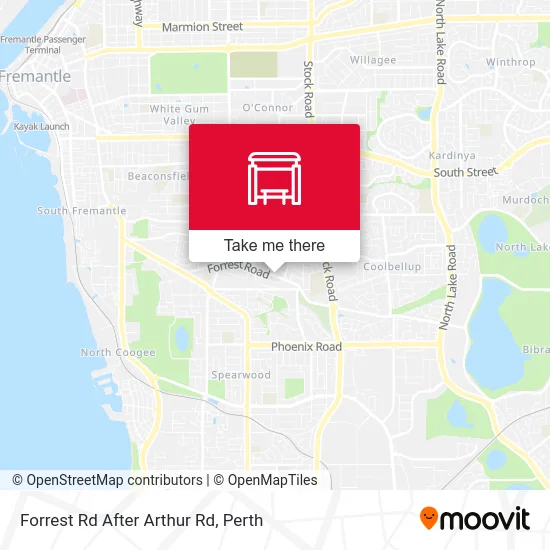 Mapa Forrest Rd After Arthur Rd