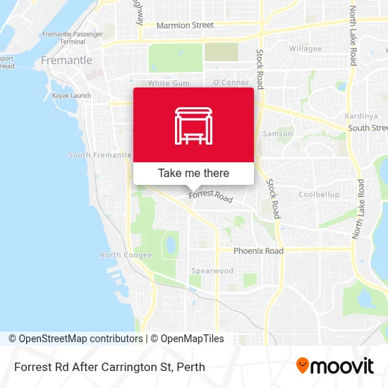 Mapa Forrest Rd After Carrington St