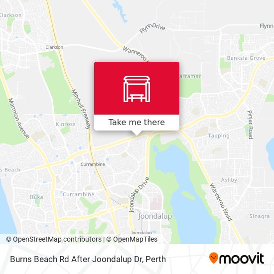 Burns Beach Rd After Joondalup Dr map