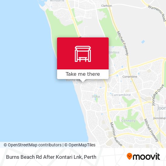Burns Beach Rd After Kontari Lnk map
