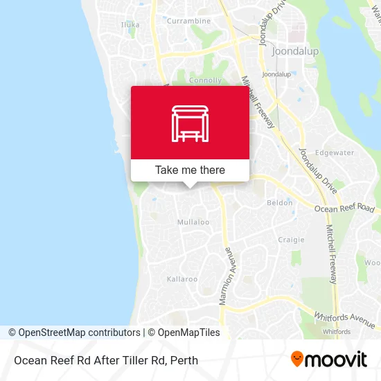 Mapa Ocean Reef Rd After Tiller Rd