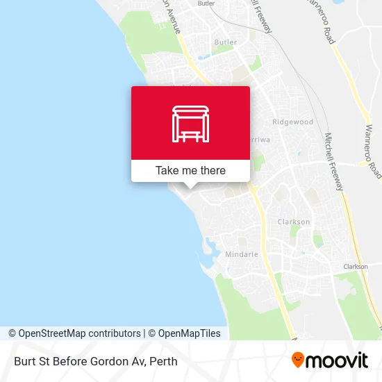 Mapa Burt St Before Gordon Av