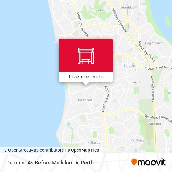 Dampier Av Before Mullaloo Dr map
