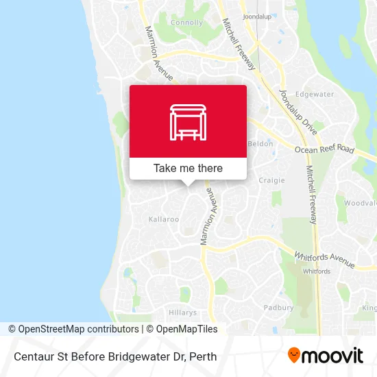 Mapa Centaur St Before Bridgewater Dr