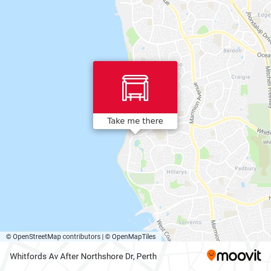 Whitfords Av After Northshore Dr map