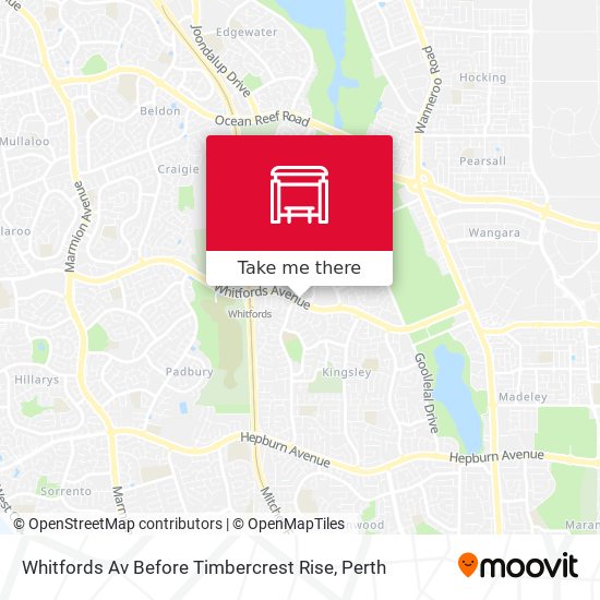 Whitfords Av Before Timbercrest Rise map