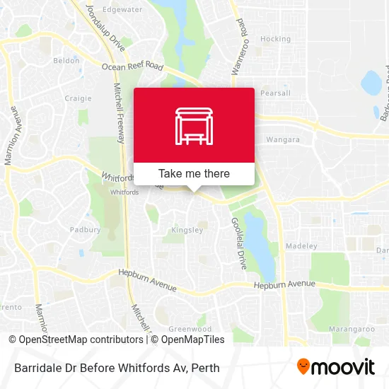 Mapa Barridale Dr Before Whitfords Av